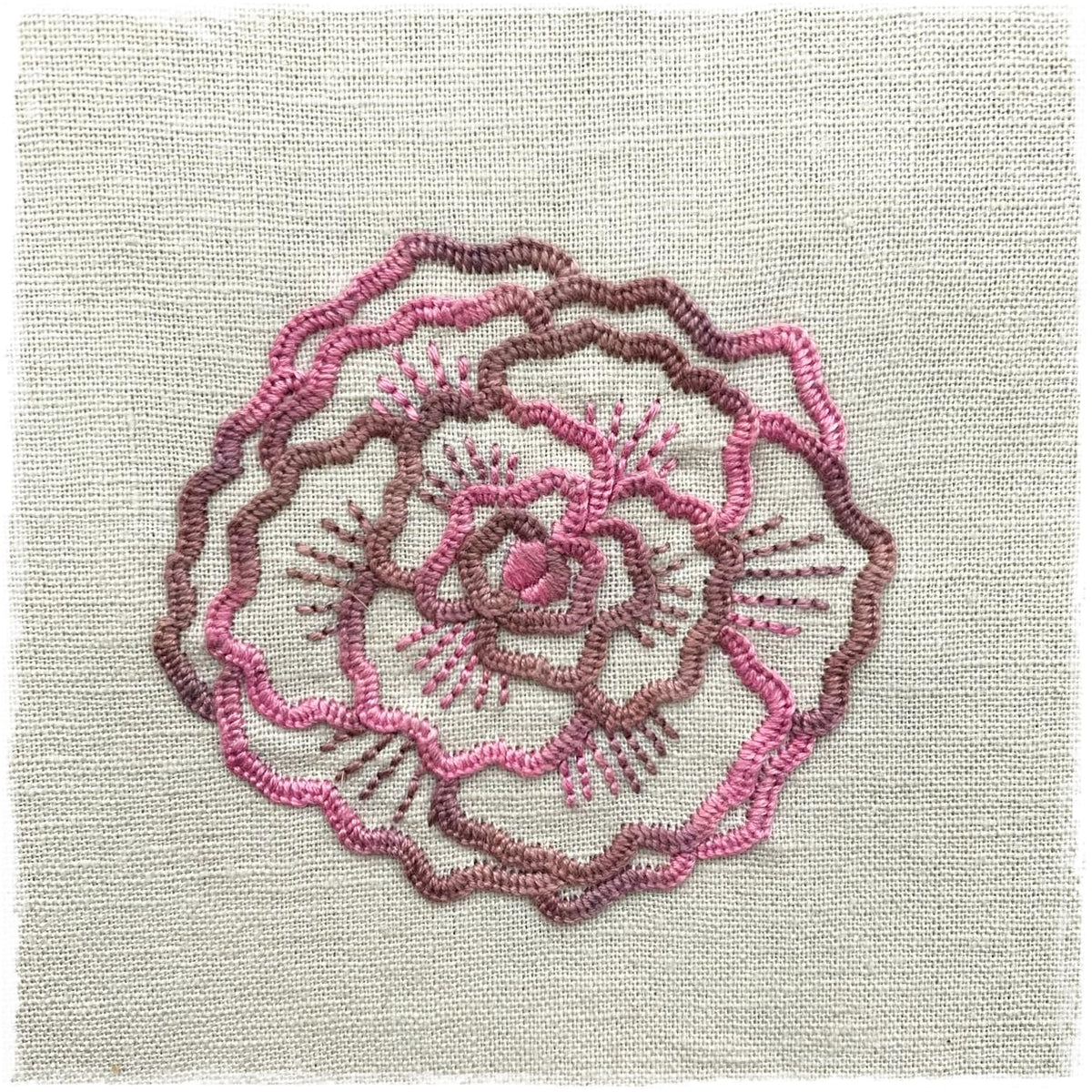 DAMASK ROSE HAND EMBROIDERY PATTERN - DIGITAL DOWNLOAD