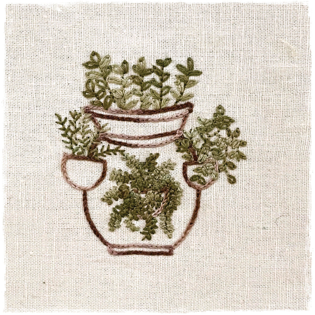 POT OF HERBS HAND EMBROIDERY PATTERN - DIGITAL DOWNLOAD
