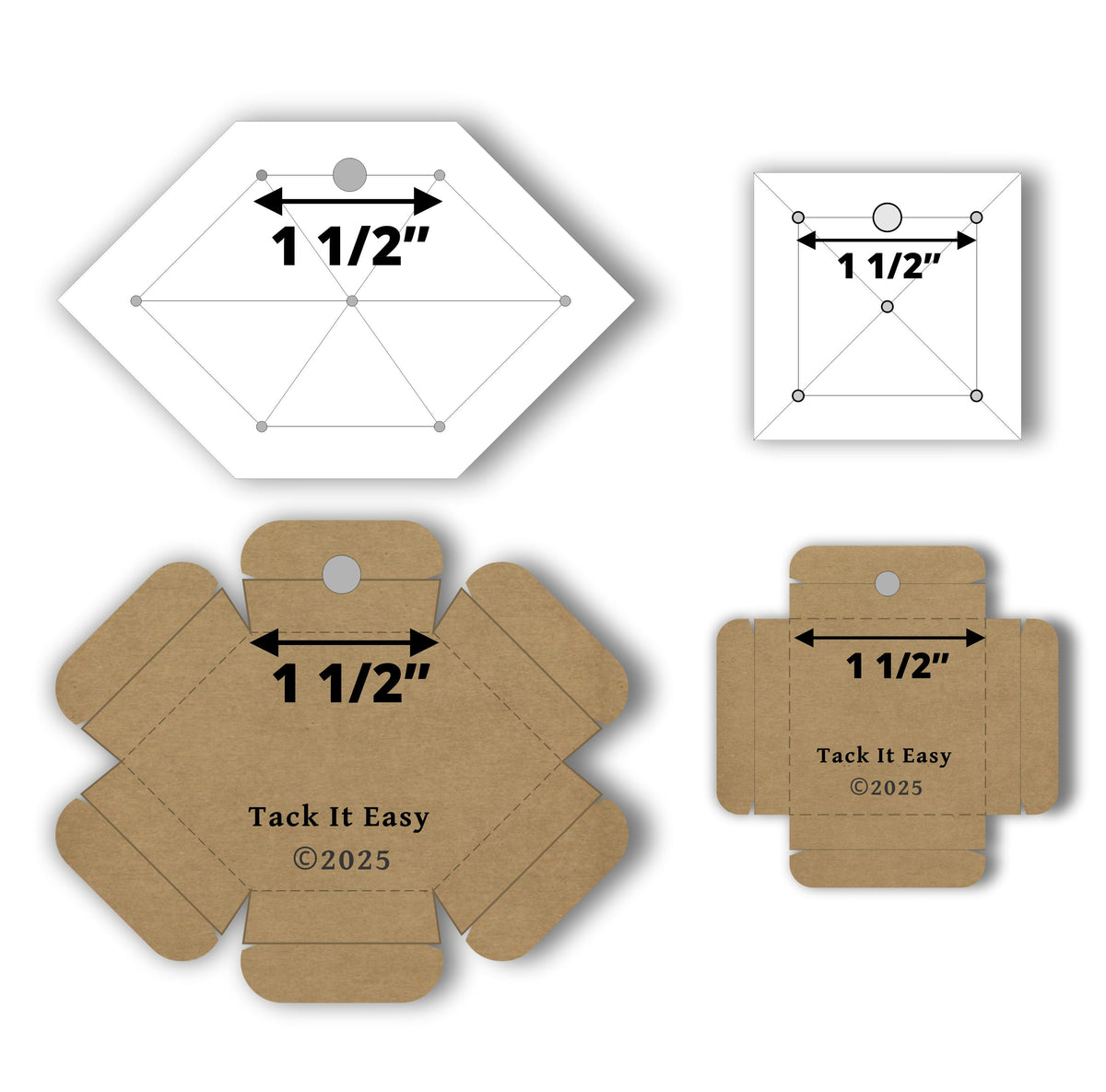 TACK IT EASY PATCHWORK OF THE CROSSES 1 1/2" GADGET & TEMPLATE