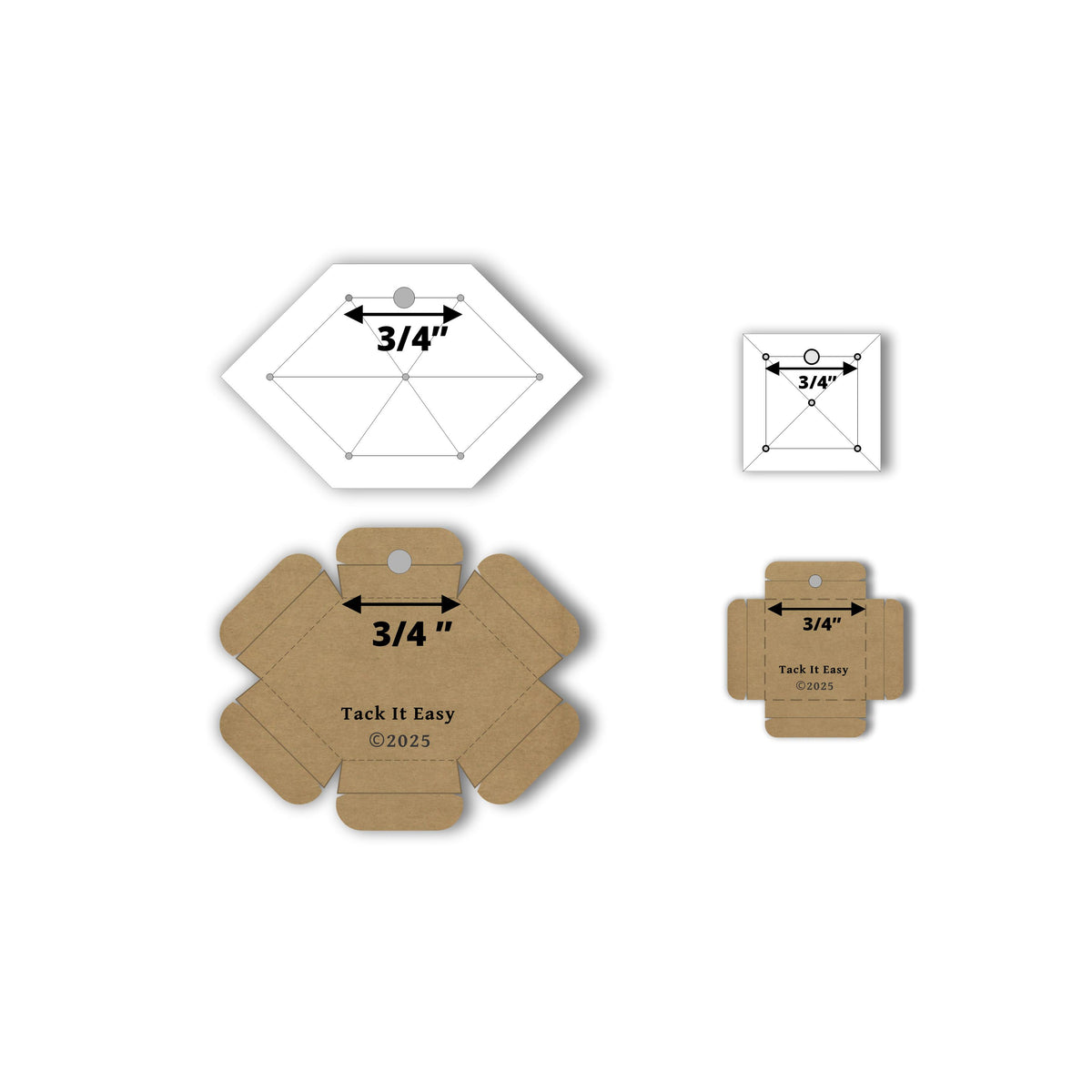 TACK IT EASY PATCHWORK OF THE CROSSES 3/4" GADGET & TEMPLATE