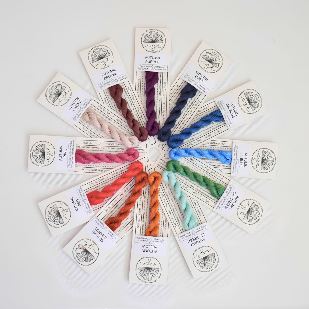 circle of autumn range rainbow embroidery threads