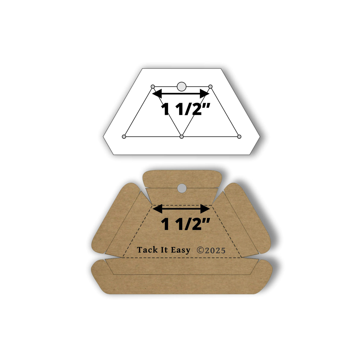 TACK IT EASY HALF HEXAGON 1 1/2" TEMPLATE & GADGET