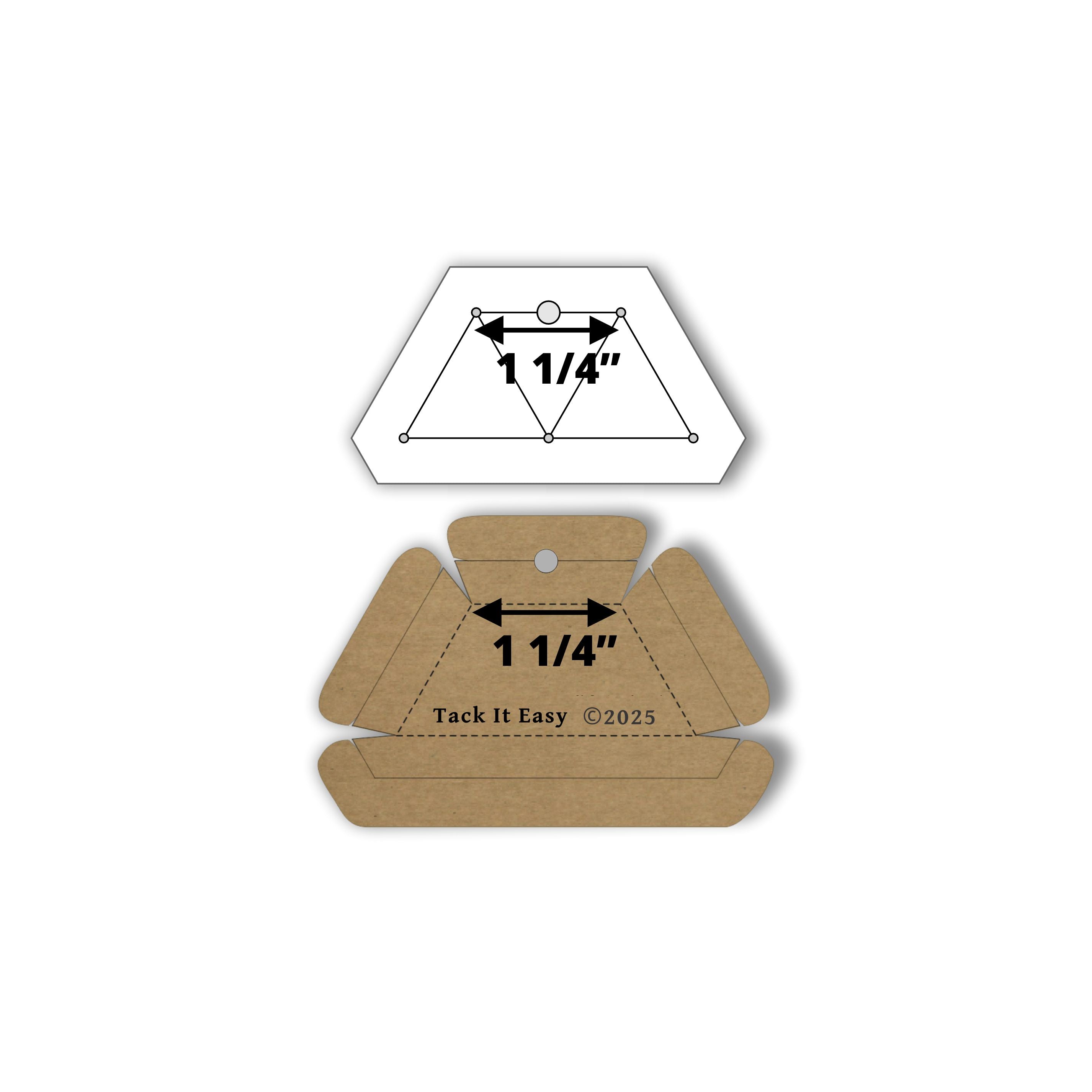 TACK IT EASY HALF HEXAGON 1 1/4" TEMPLATE & GADGET PRE-ORDER