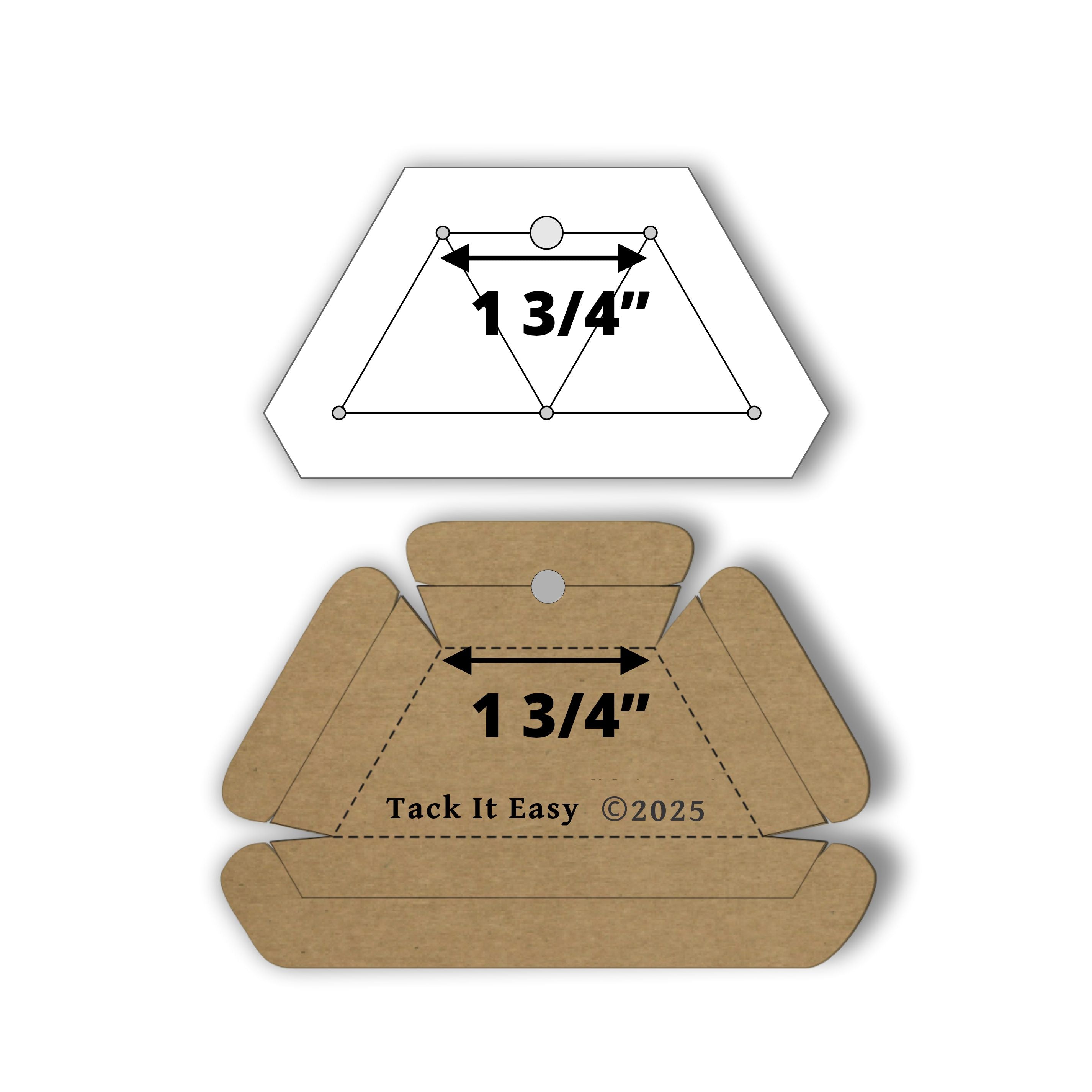 TACK IT EASY HALF HEXAGON 1 3/4" TEMPLATE & GADGET PRE ORDER
