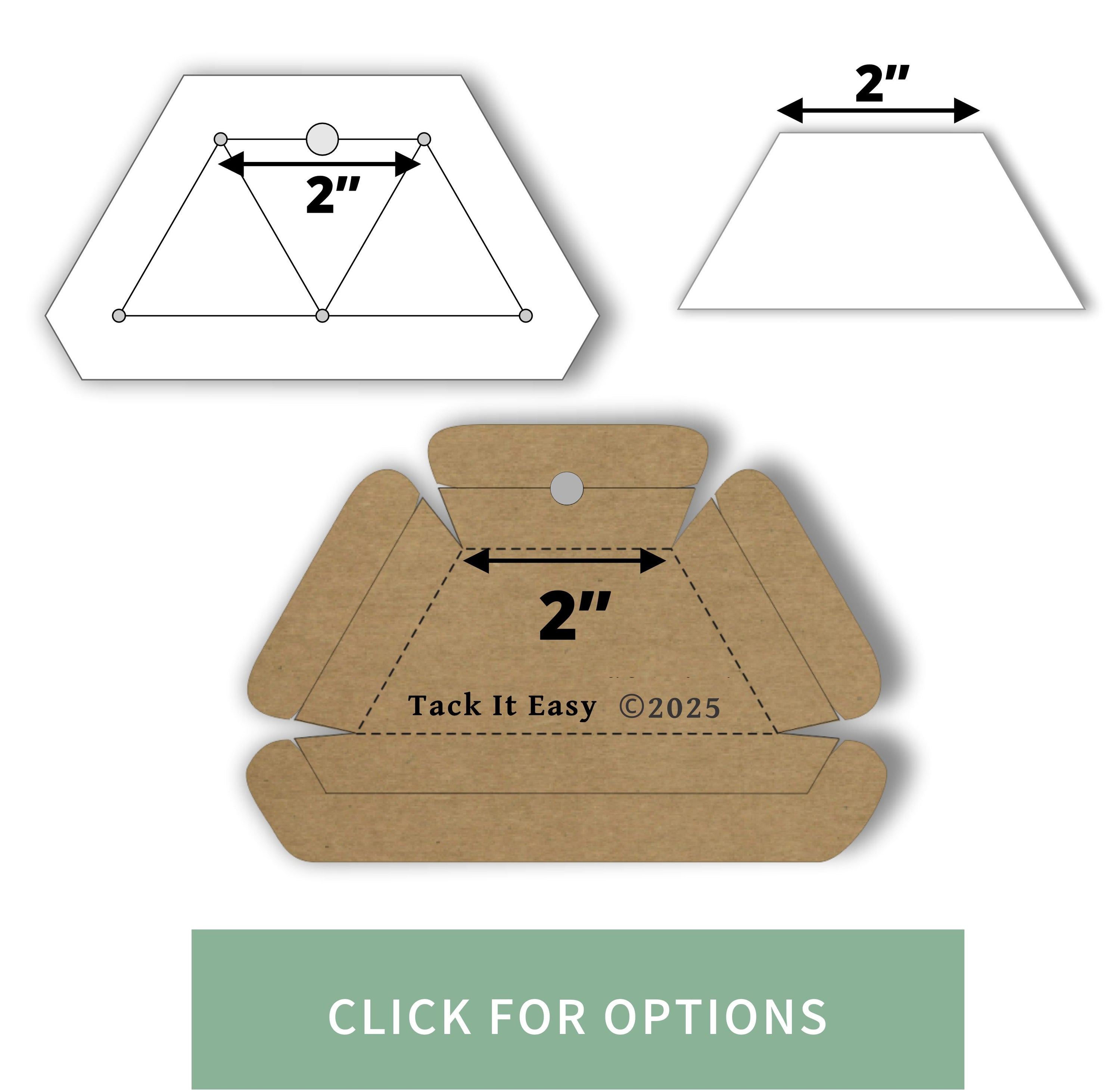 2" HALF HEXAGON