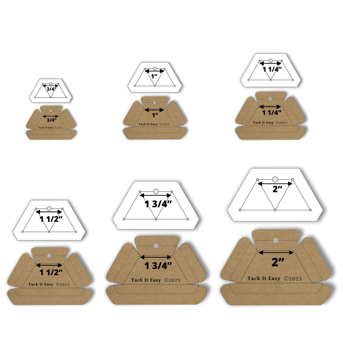 Tack It Easy Half Hexagon Set - Template & Gadgets