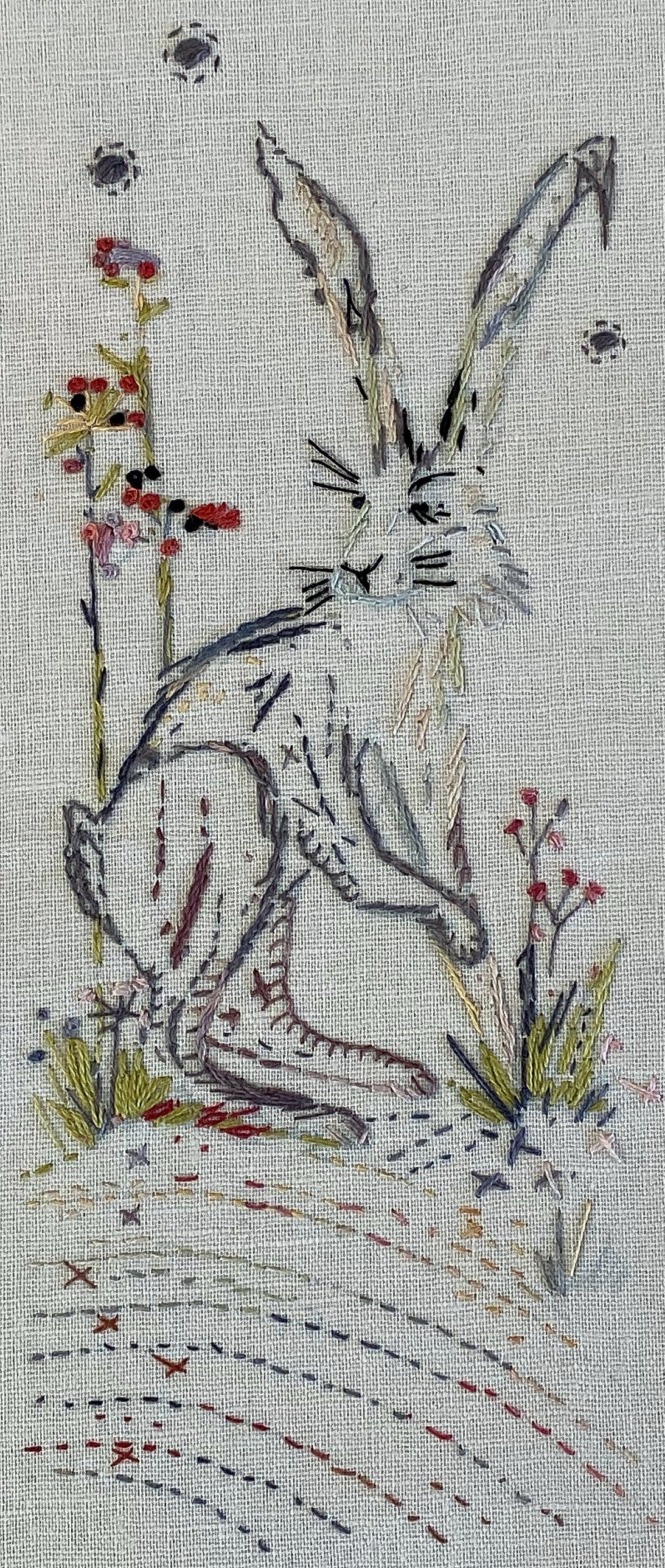 HARES NEST - PANEL OF STITCHERIES