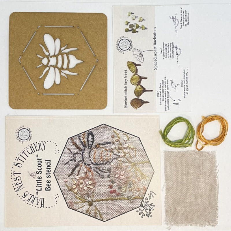 HARES NEST - LITTLE SCOUT BEE STENCIL