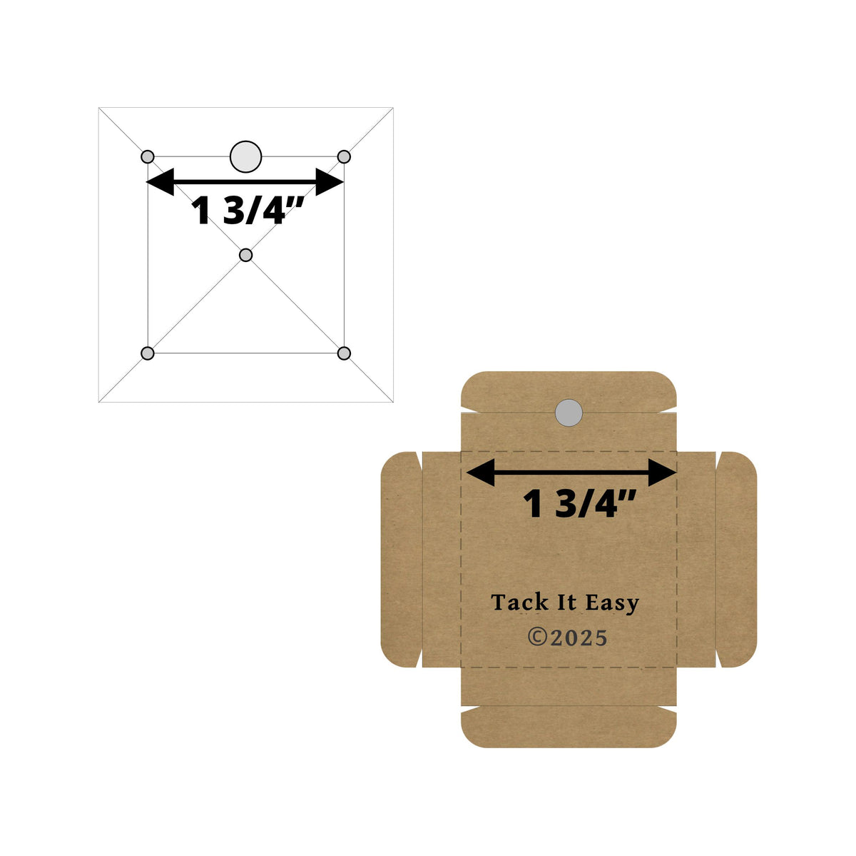 TACK IT EASY SQUARE 1 3/4" TEMPLATE & GADGET