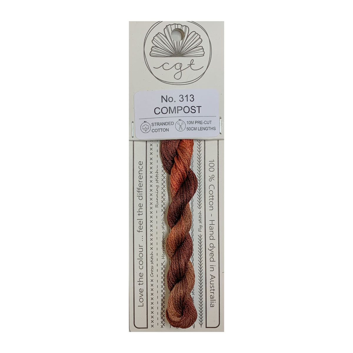 313 Compost stranded cotton embroidery thread