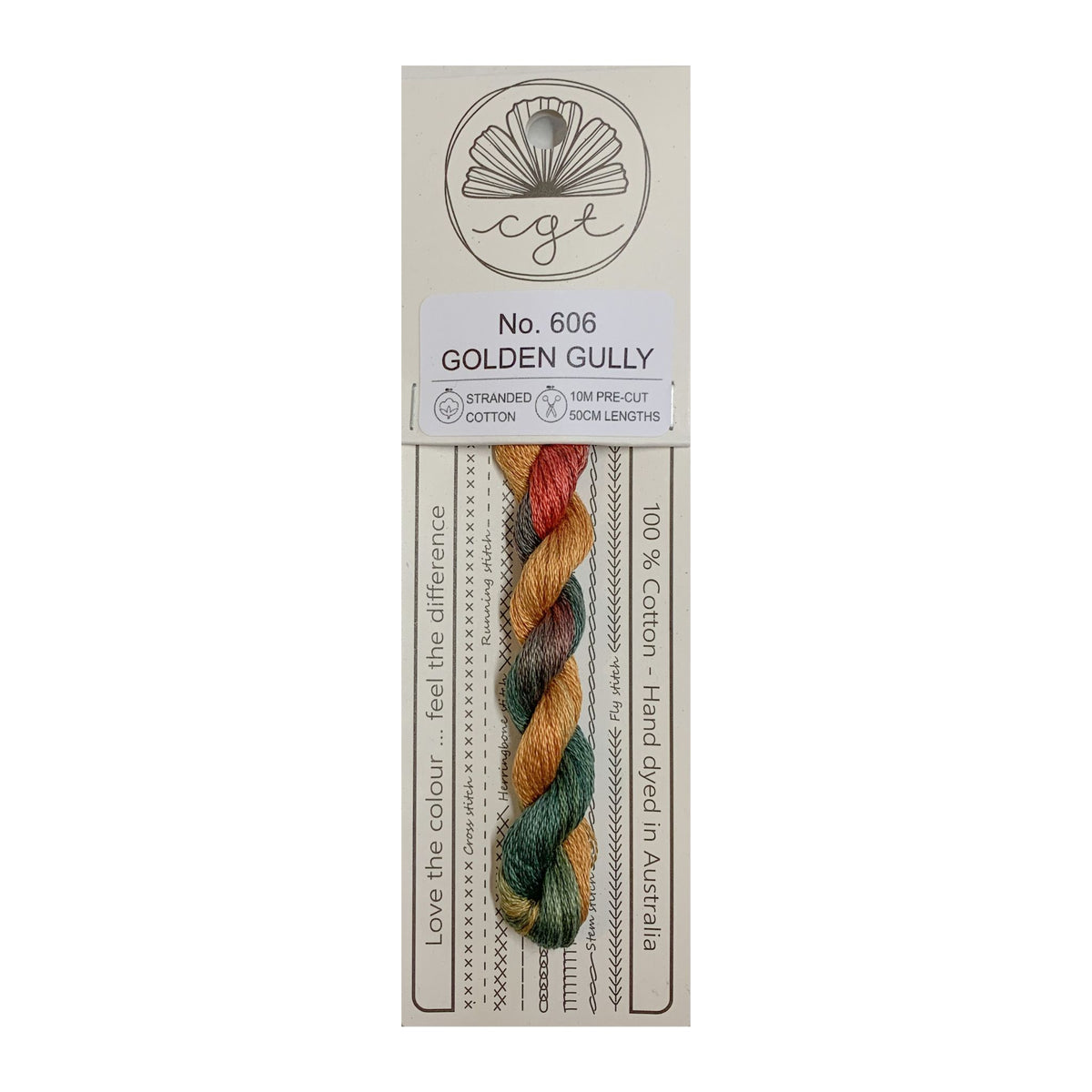 606 Golden Gully stranded cotton embroidery thread