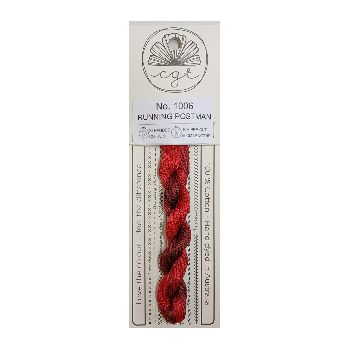 running postman red yarn skein threads