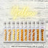 set of ten yellow shade samples of cottage garden threads