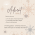 Advent 2026 promotional graphic with snowflake designs and text about hand dyed thread and embroidery kit.