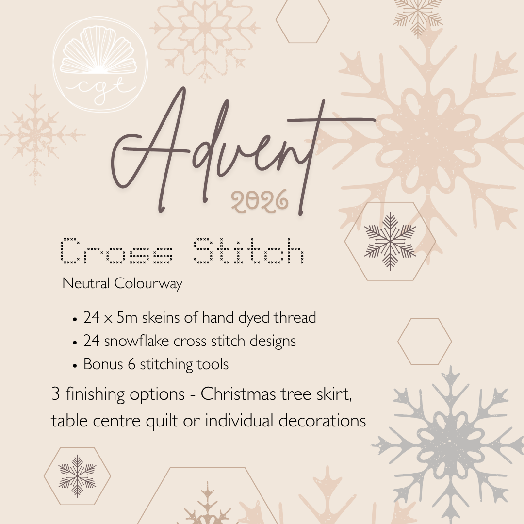 Neutral 2026 Cottage Garden Threads Cross Stitch Advent Calendar
