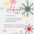 Advent 2026 product description with snowflake designs on a white background
