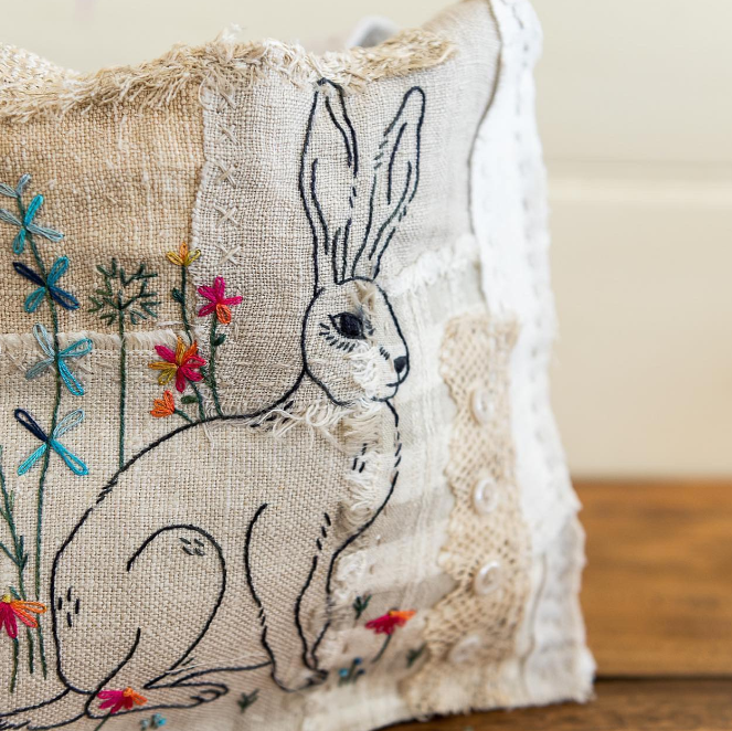 Embroidery work of a rabbit by Amy Kallisa