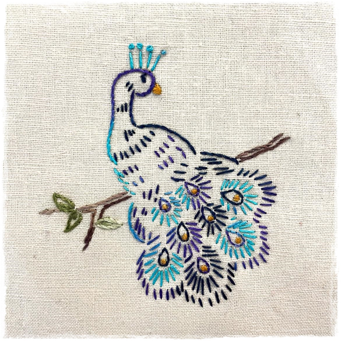 PEACOCK HAND EMBROIDERY PATTERN - DIGITAL DOWNLOAD