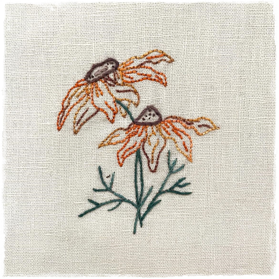 ECHINACEA FLOWER HAND EMBROIDERY PATTERN - DIGITAL DOWNLOAD