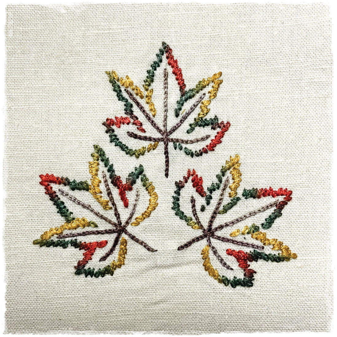 TRIO OF MAPLE LEAVES HAND EMBROIDERY PATTERN - DIGITAL DOWNLOAD