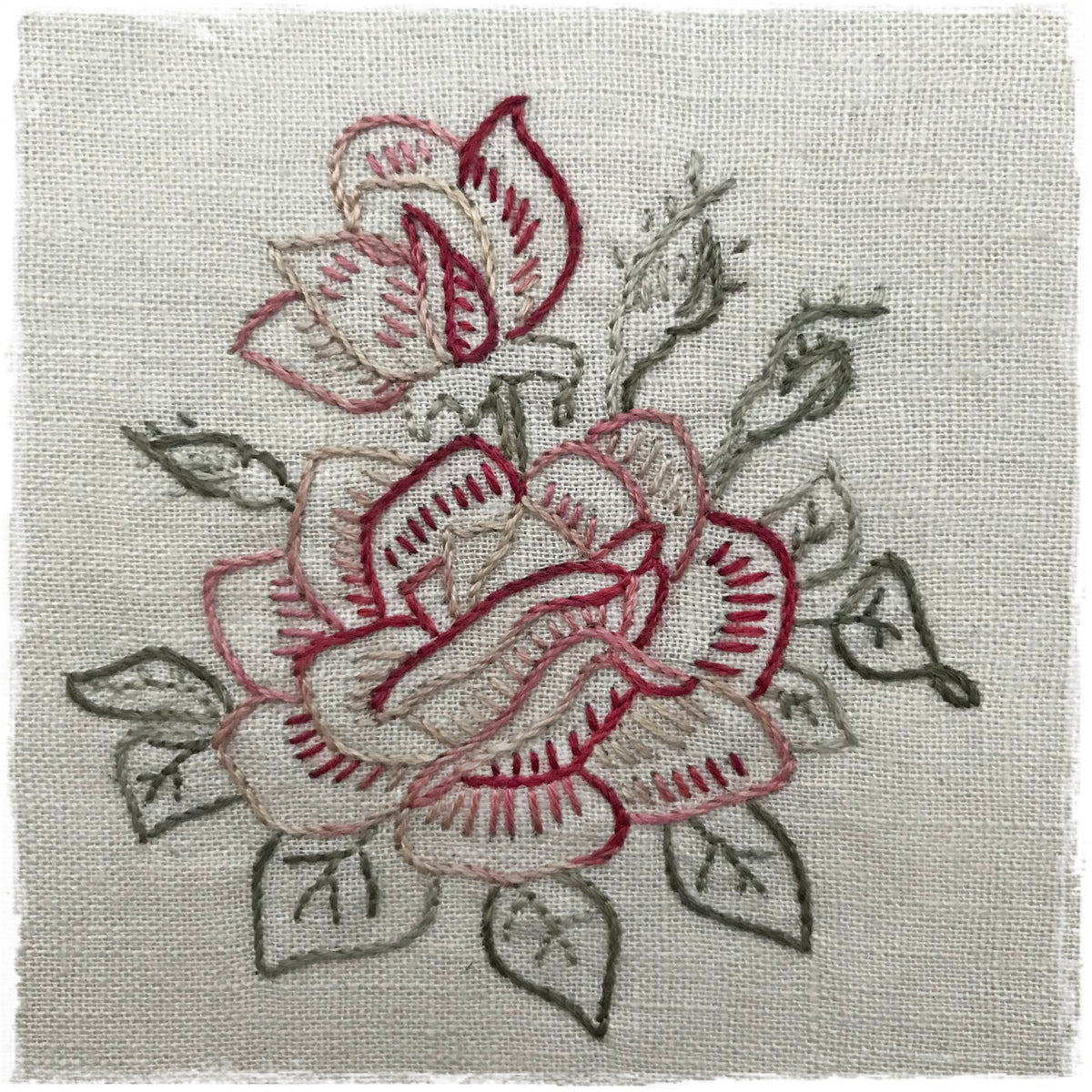 VINTAGE STYLE ROSE HAND EMBROIDERY PATTERN - DIGITAL DOWNLOAD