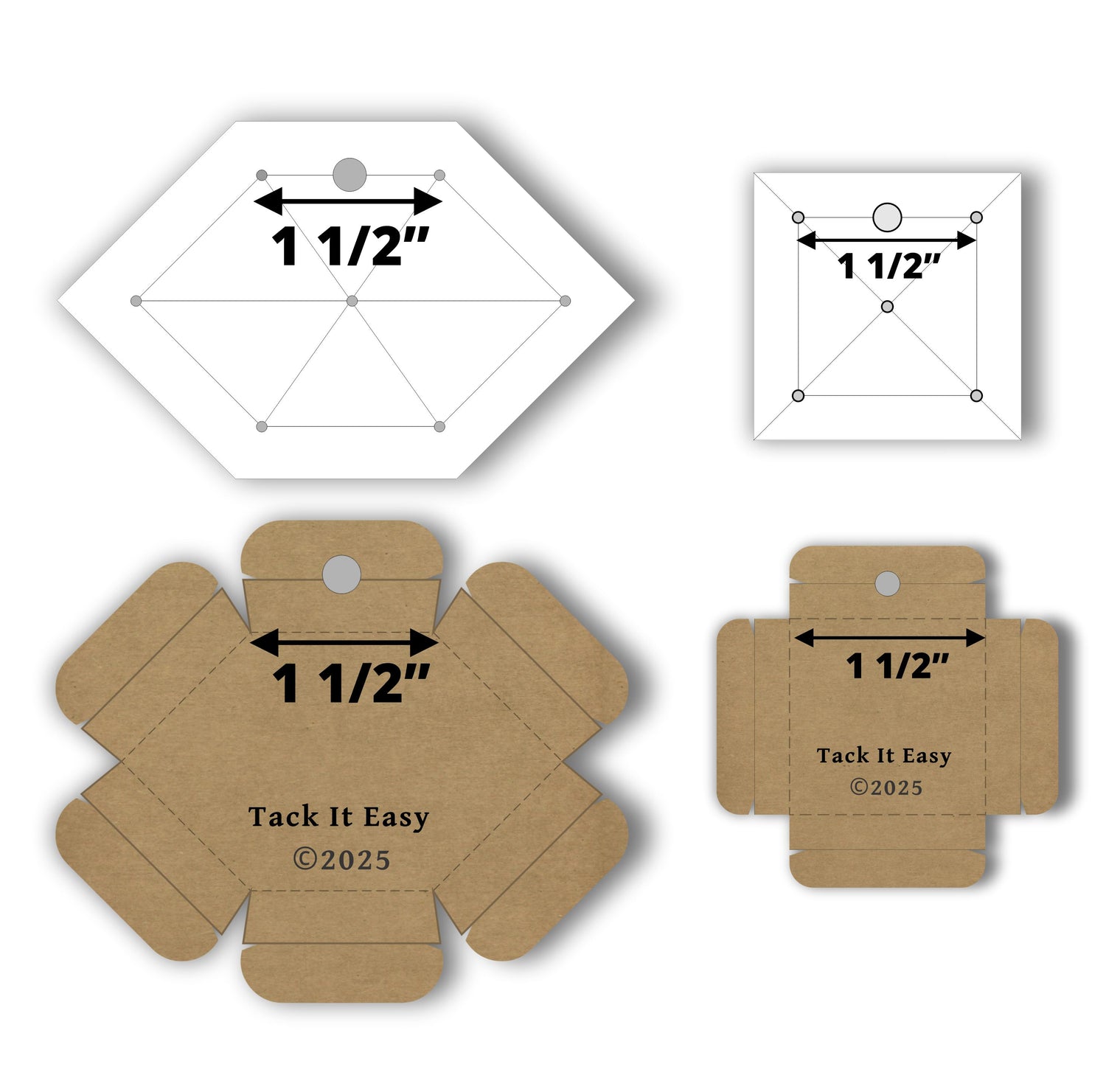 TACK IT EASY PATCHWORK OF THE CROSSES 1 1/2" GADGET &amp; TEMPLATE