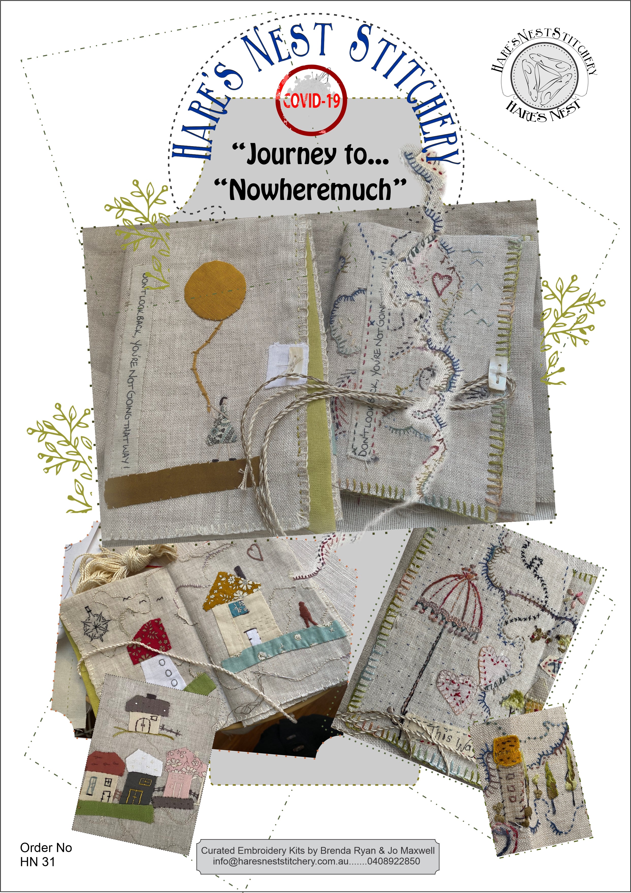 Photo of complete kit of Hares nest stitchery Journey to Nowhere much