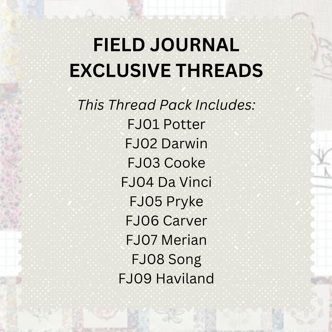 FIELD JOURNAL - EXCLUSIVE THREAD KIT 10M SKEINS