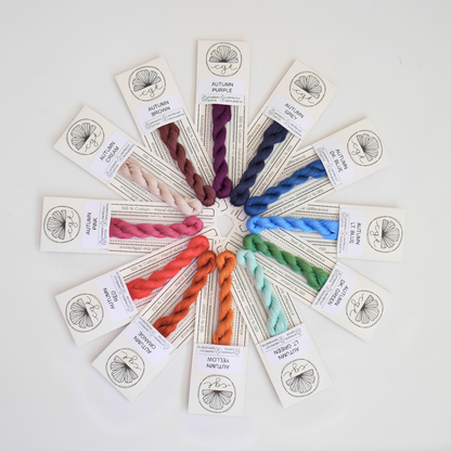 circle of autumn range rainbow embroidery threads