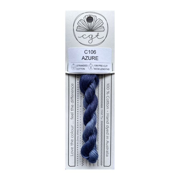 Azure cotton hand dyed
