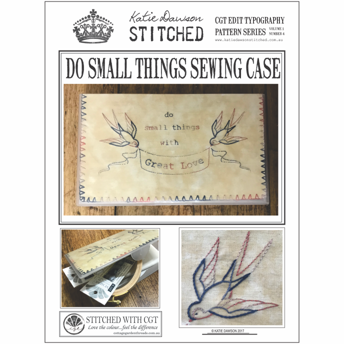 Cover of the sewing pattern package showing the finished sewing case with the text &