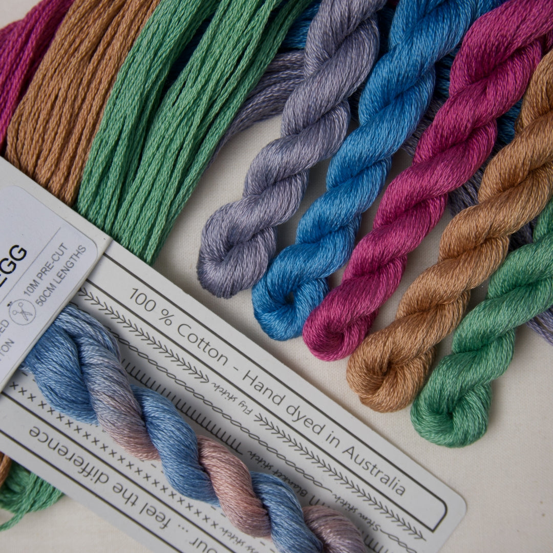 Duck Egg and the Spring Chickens embroidery thread pack by Cottage Garden Threads