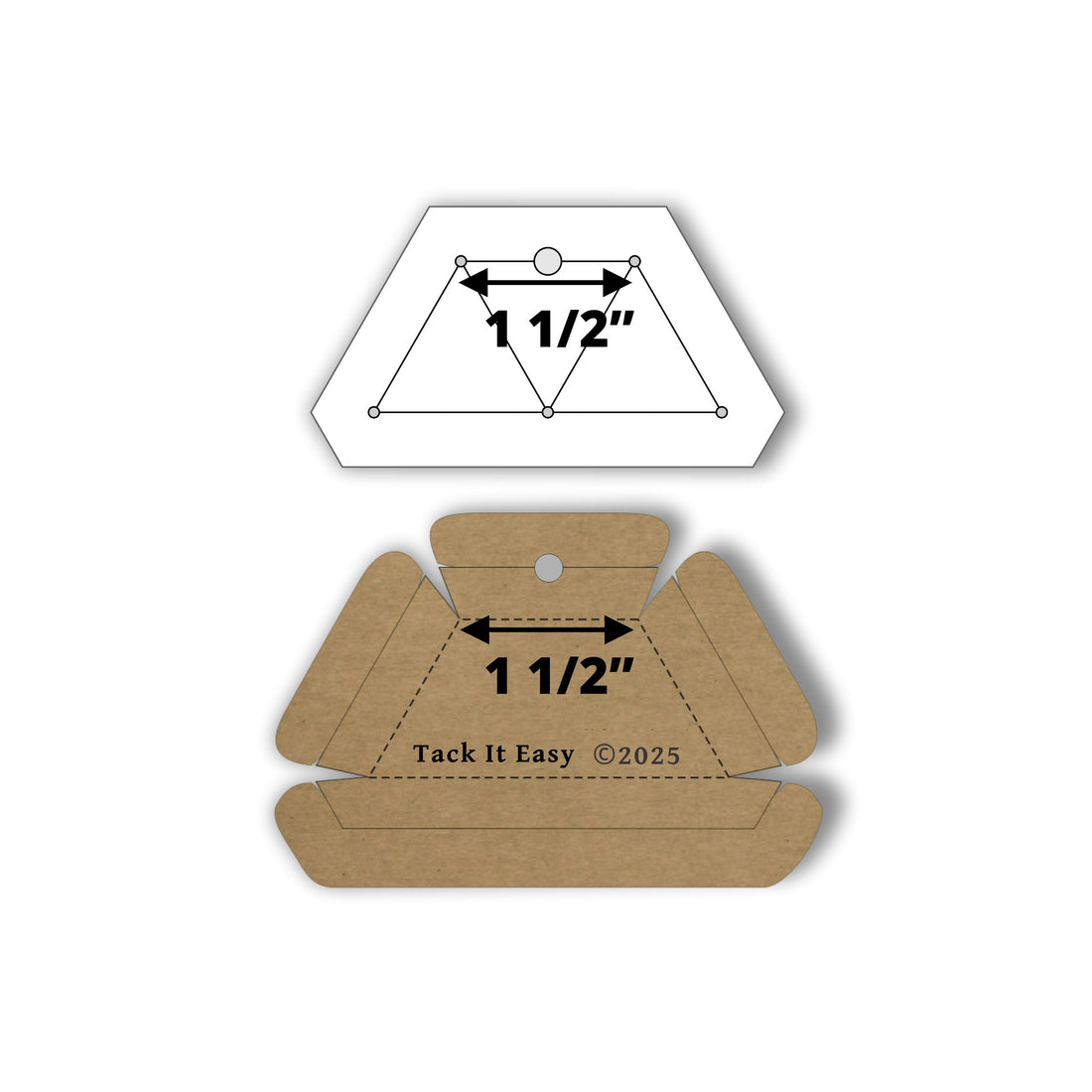 TACK IT EASY HALF HEXAGON 1 1/2" TEMPLATE &amp; GADGET PRE ORDER
