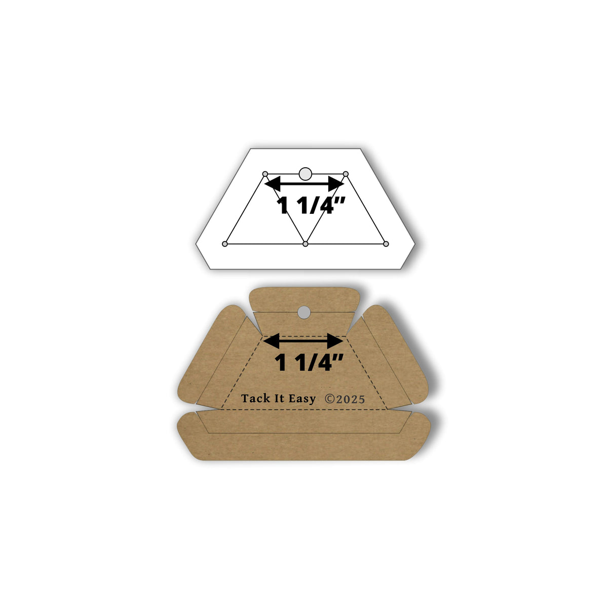 TACK IT EASY HALF HEXAGON 1 1/4" TEMPLATE &amp; GADGET