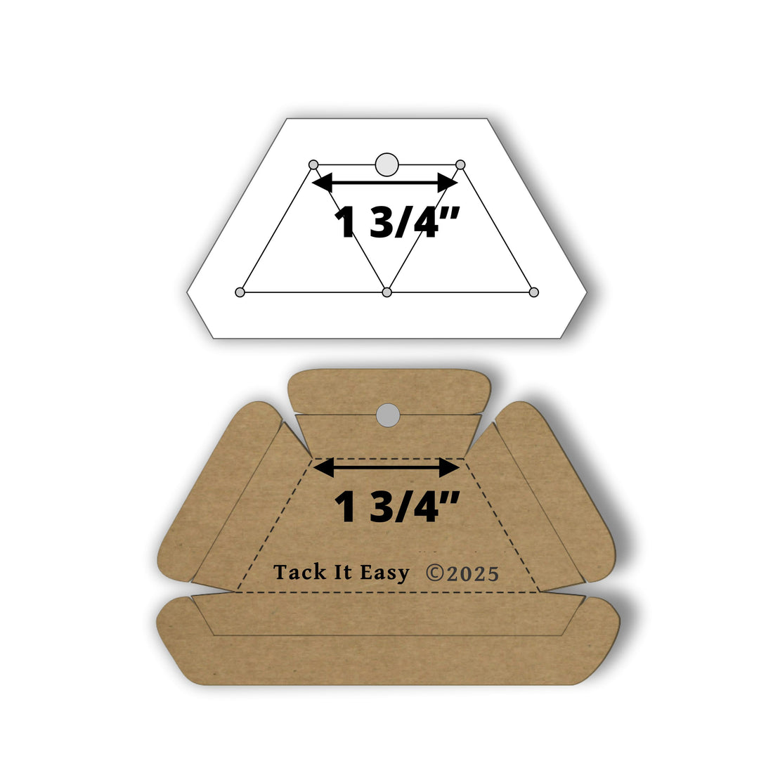 TACK IT EASY HALF HEXAGON 1 3/4" TEMPLATE &amp; GADGET PRE ORDER