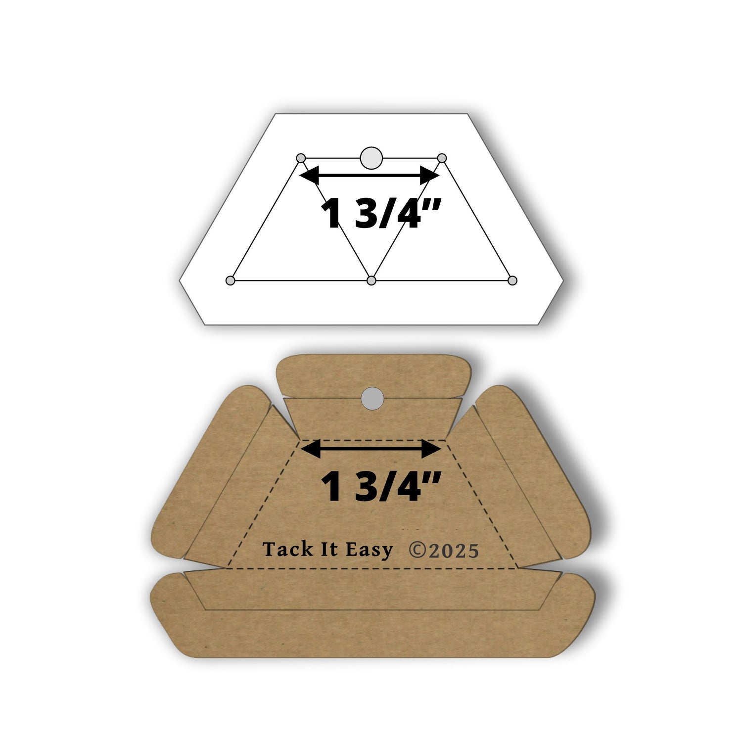 TACK IT EASY HALF HEXAGON 1 3/4" TEMPLATE &amp; GADGET PRE ORDER