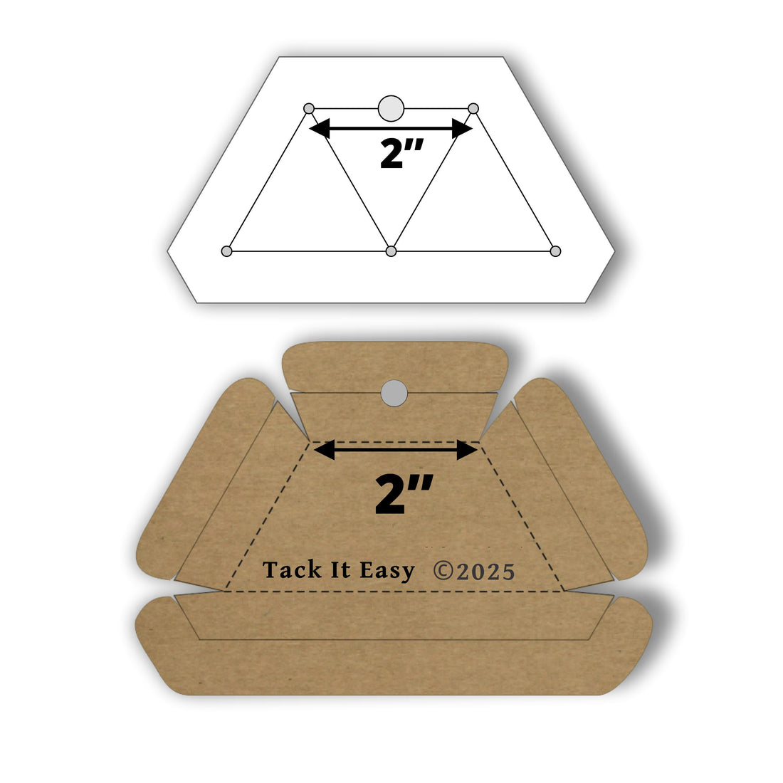 TACK IT EASY HALF HEXAGON 2" TEMPLATE &amp; GADGET PRE-ORDER