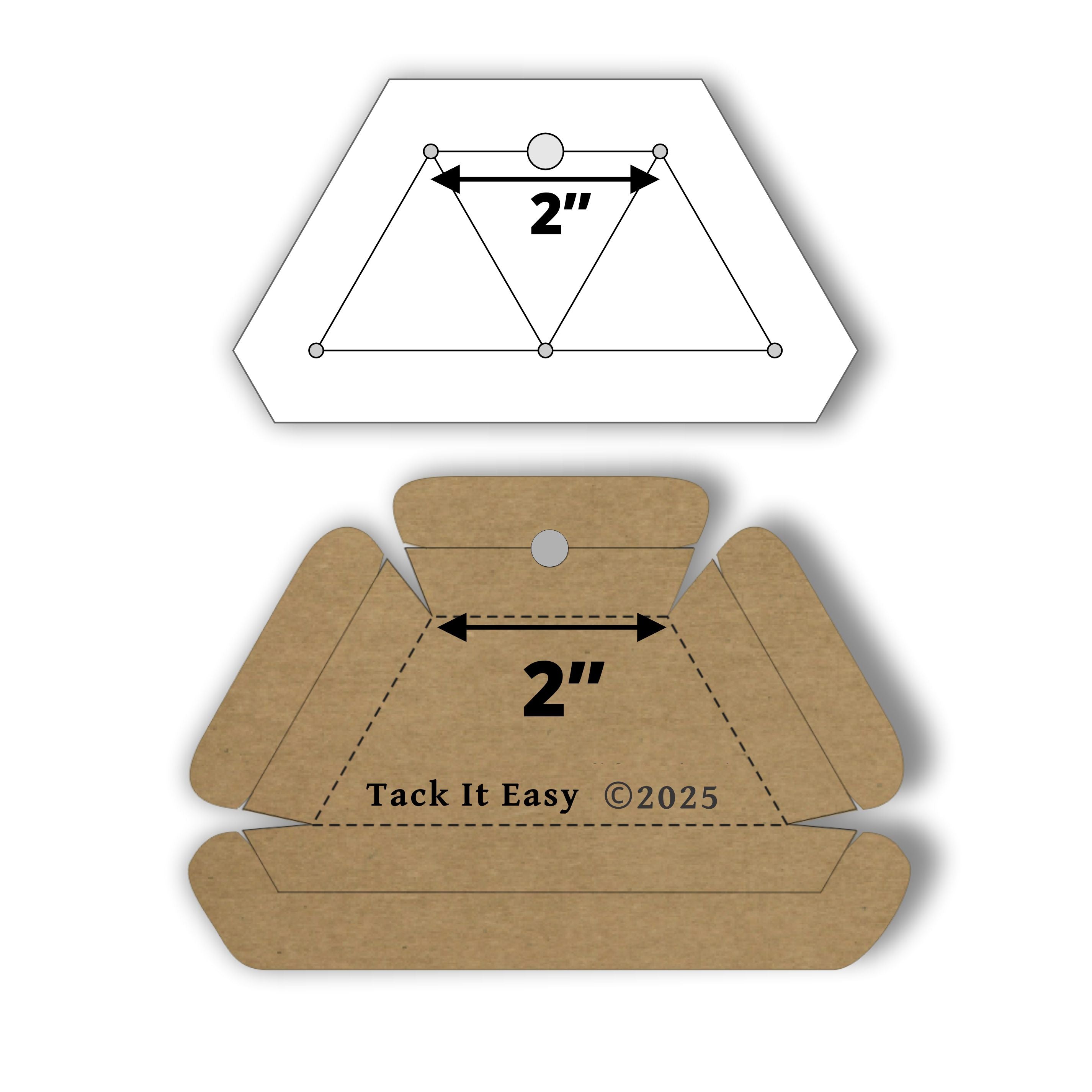 TACK IT EASY HALF HEXAGON 2" TEMPLATE &amp; GADGET PRE-ORDER