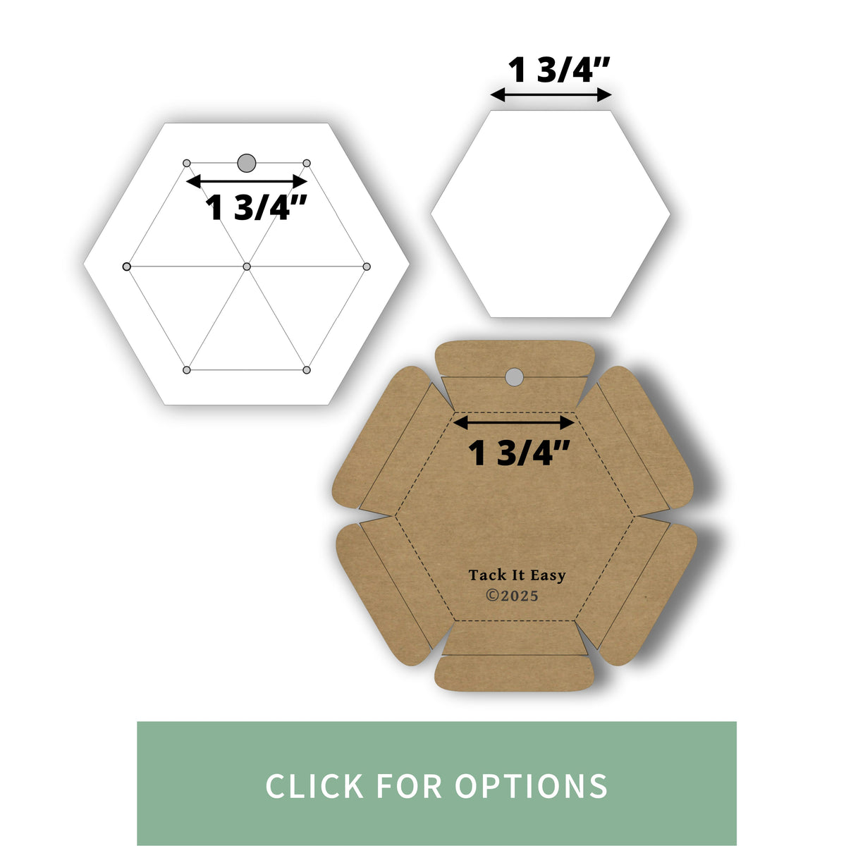 1 3/4" HEXAGON