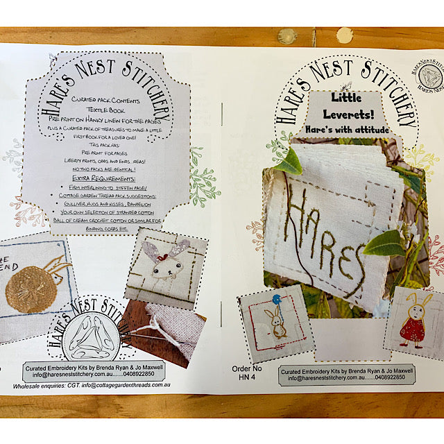 HARES NEST - LITTLE LEVERETS TEXTILE BOOK KIT