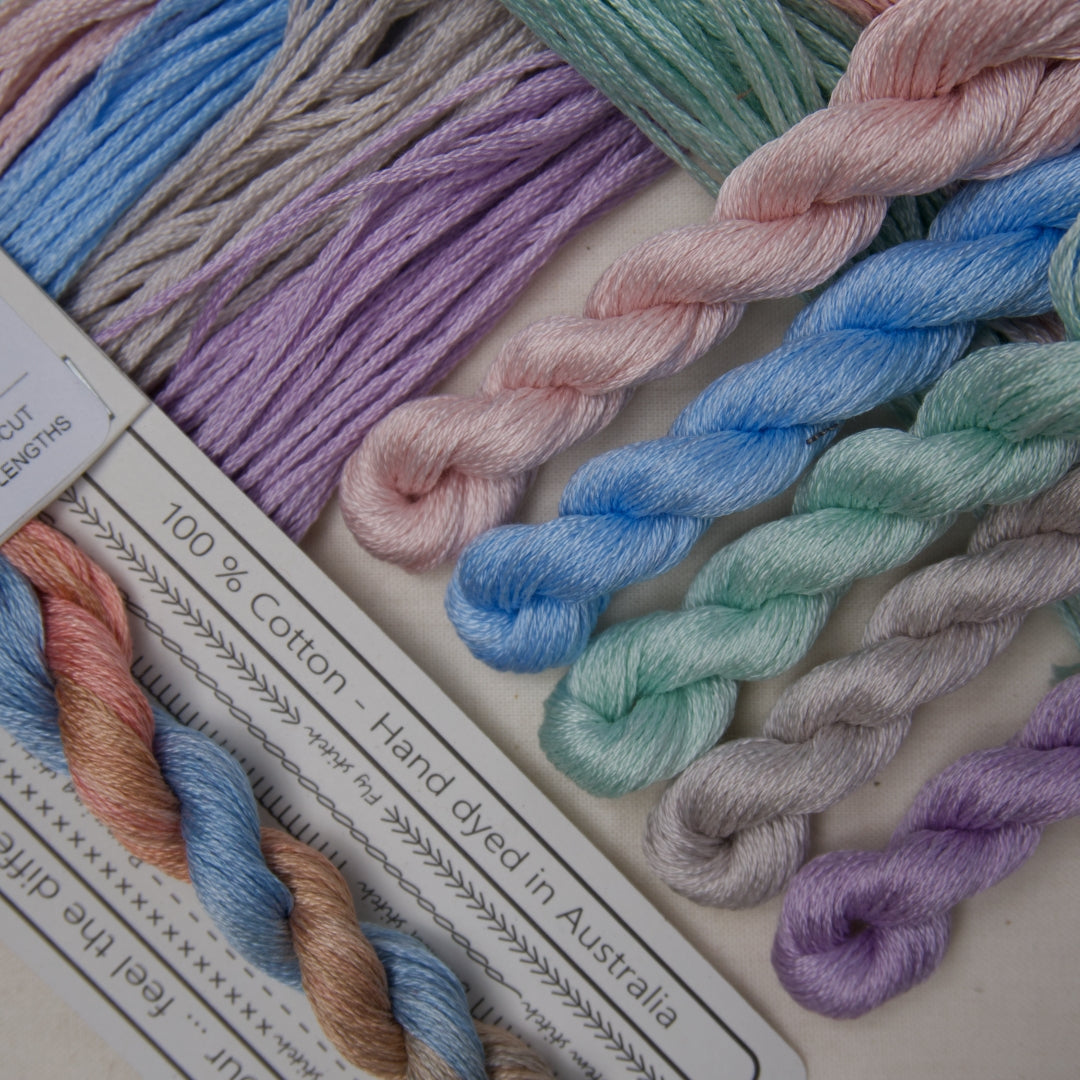 Merci and the Macarons hand dyed embroidery thread pack by Cottage Garden Threads