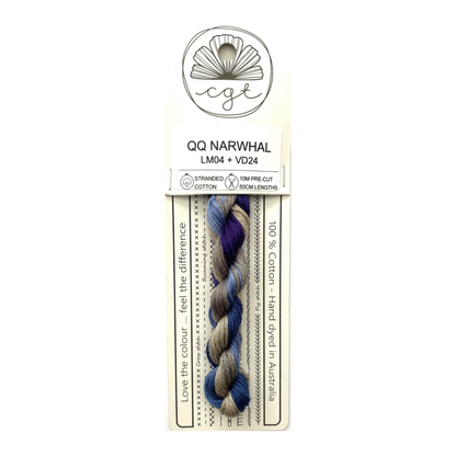 QUIRKY QUAKER NARWHAL - CHART &amp; THREAD PACK