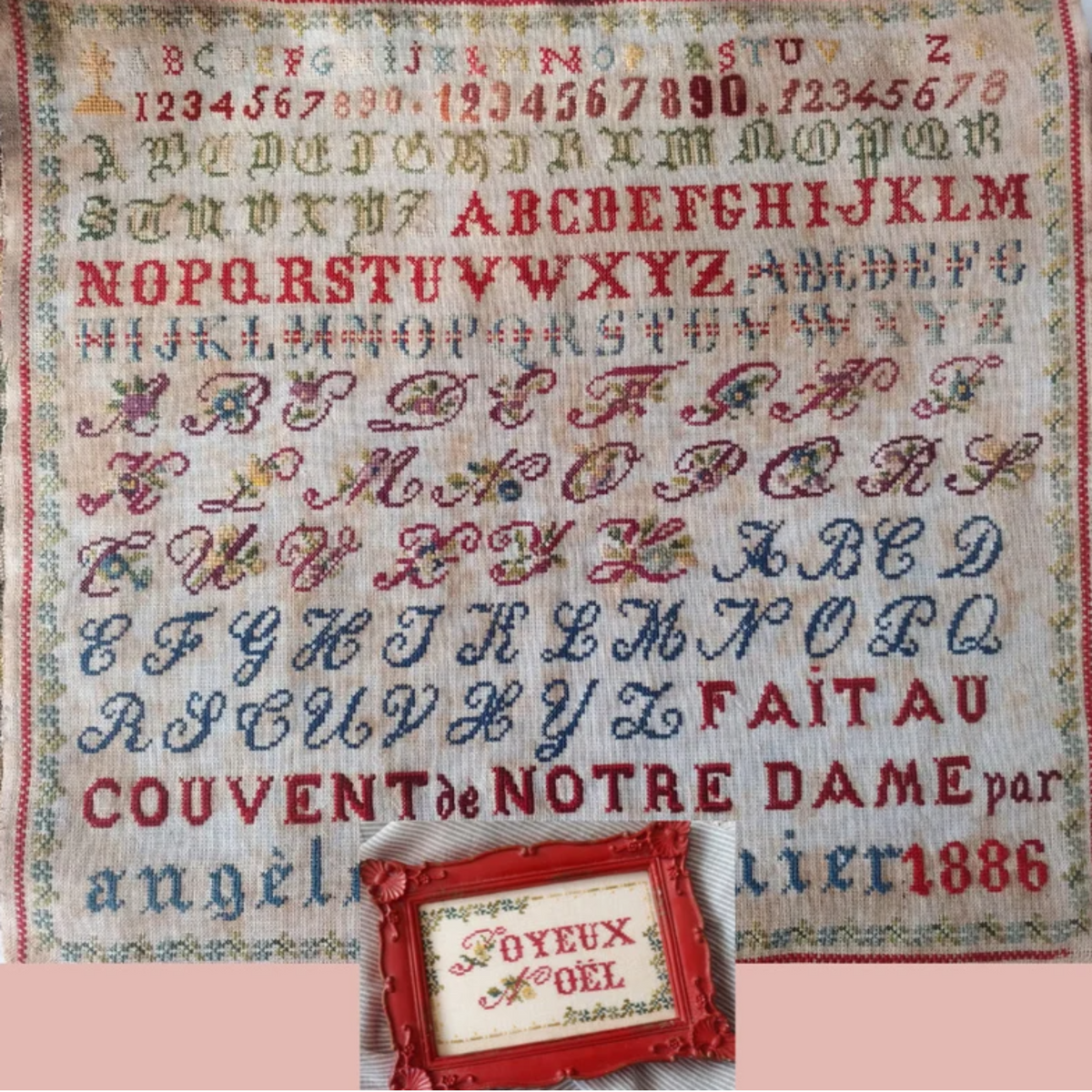 MOJO STITCHES - NOTRE DAME ALPHABETS &amp; JOYEUX NOEL CHART