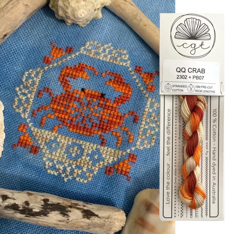 qq crab chartand embroidery thread