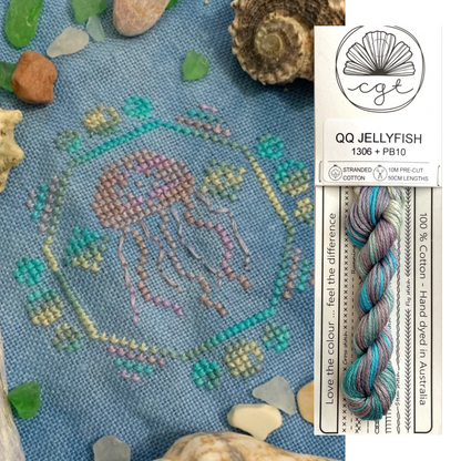 QUIRKY QUAKER JELLYFISH - CHART &amp; THREAD PACK