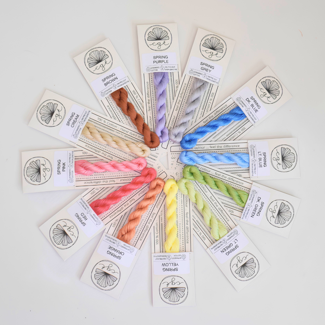 circle of spring range rainbow embroidery threads