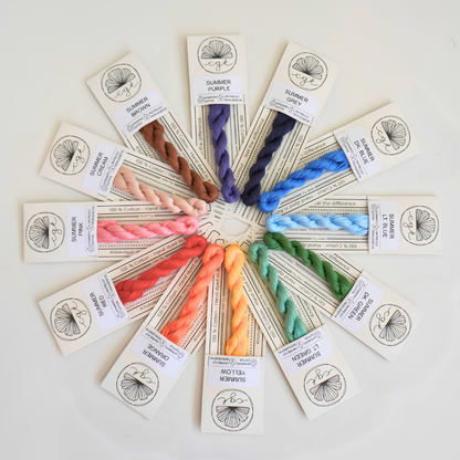 circle of summer range rainbow embroidery threads