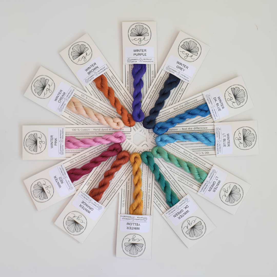 circle of winter range rainbow embroidery threads