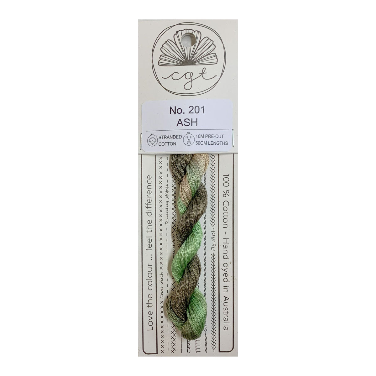 201 Ash stranded cotton embroidery thread