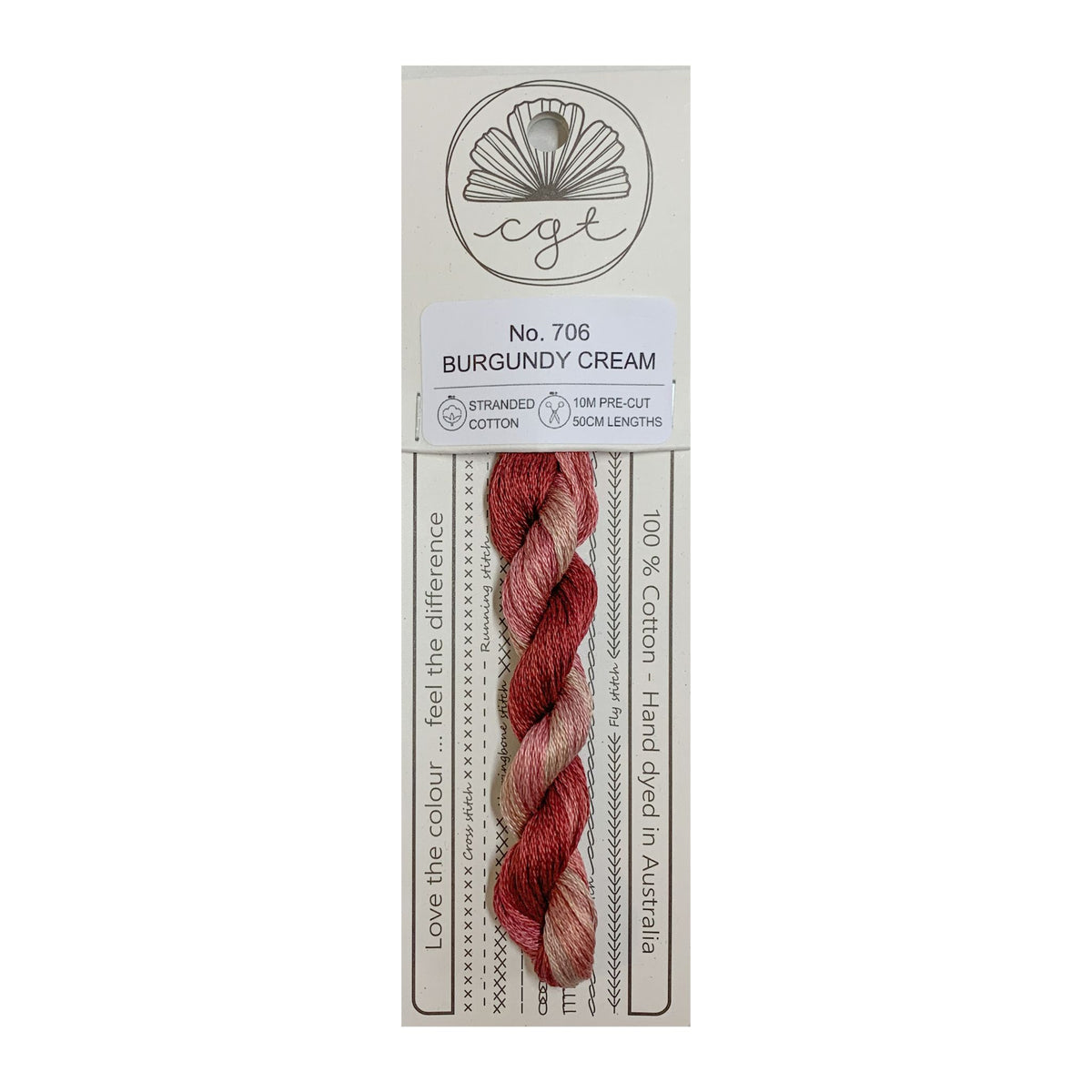 706 Burgundy Cream stranded cotton embroidery thread